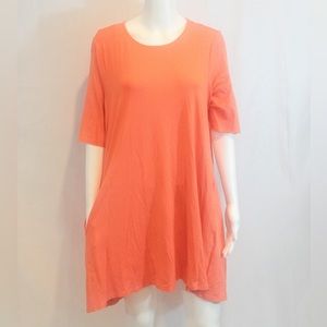 Eileen Fisher orange knit tunic/ dress - large
